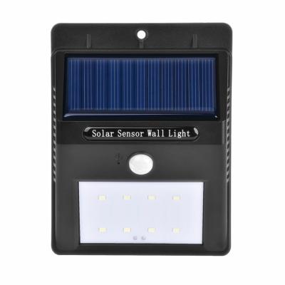 China High quality solar lamp light outdoor motion sensor 8 led solar outdoor wall light garden decoration light for sale