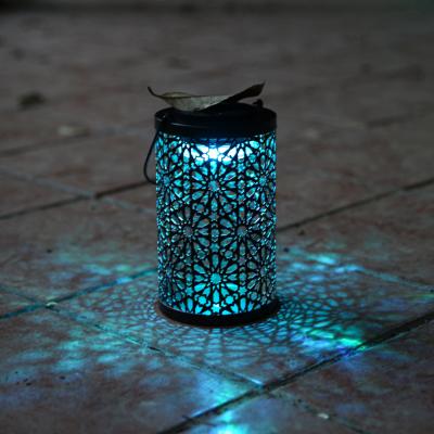 China High quality best looking hollow tin outdoor decorative lights solar christmas lights outdoor waterproof lantern for sale