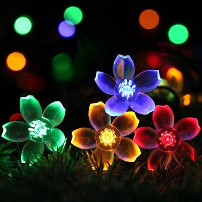 China Kanlong S/2 50L 22FT cherry blossoms christmas garden patio decor chain outdoor waterproof flower solar fairy led string light for sale