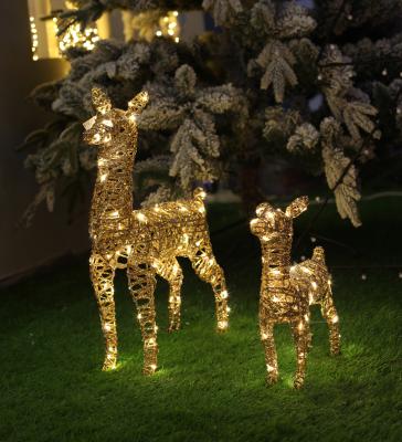 China Kanlong GS rattan glitter H14inch led dear light christmas house decoration 40LED fairy lighting decoration christmas outdoor for sale