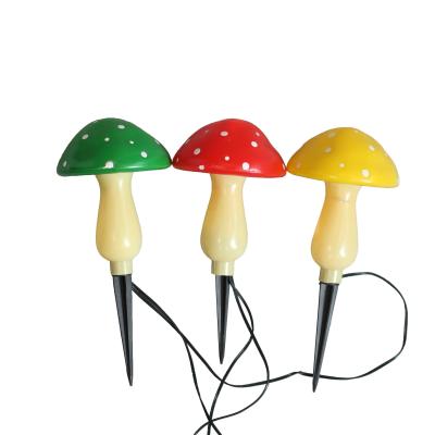 China Kanlong S/3 H25cm colorful outdoor use weatherproof mushroom solar panel ground led stake light for garden patio decor for sale