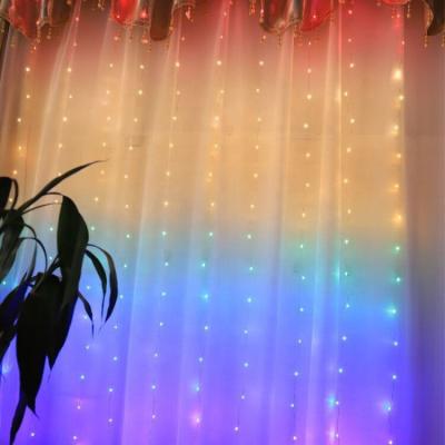 China 300 LED USB safety light curtain waterfall fairy hanging led Christmas curtain lights outdoor for home window wall decor for sale