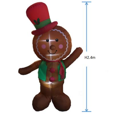 China Hombre de pan de jengibre inflable gigante decorativo al aire libre de los inflatables de la yarda de Kanlong con la decoración al aire libre de la Navidad ligera en venta