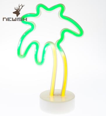 China Kanlong 30cm plastic ligted coconut tree neon light table light battery operator for sale