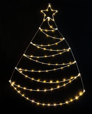 China Newish wall light christmas decoration foldable metal wire tree wall deco light with 86 warm micro LED for sale