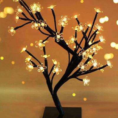 China Kanlong Christmas Decoration Light H45Cm Cherry Blossom Led Decorative Tree Life Lights For Home Wedding Hotel Table Decor for sale