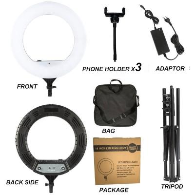 China Studio Lighting Equipment 46Cm 18 Inch Selfie Photograph Led Ring Light With Tripod Stand Photographic Lighting For Photographer for sale