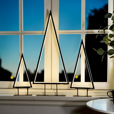 China Modern nordic metal table light standing triangle decorative led lighting fancy interior lights for home for living room bedroom for sale