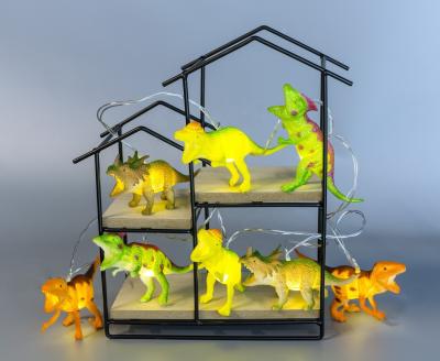 China Kanlong Indoor battery lighchain safe baby kids room decor 8 LED string dinosaur fairy light for sale