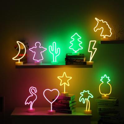 China Newish cute character modern desktop decoration neon light with acrylic backboard light for sale