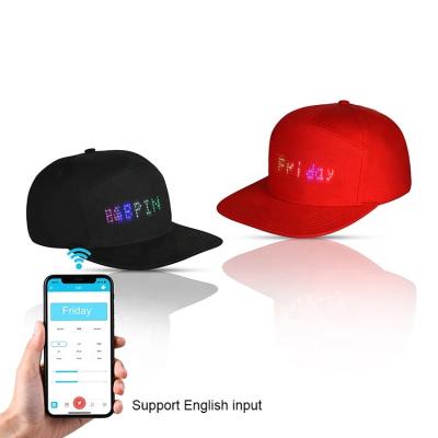 China Nightclub Halloween Birthday New Year Christmas Party Phone App Control Baseball Cap light up Magic Display LED Hat for sale