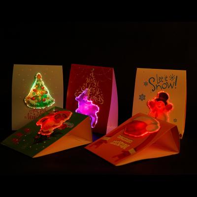 China Holiday Christmas New year light up Greeting LED Christmas cards for sale