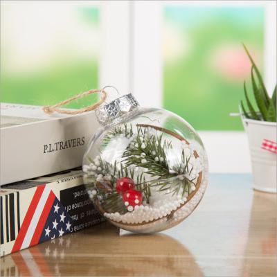 Chine Les boules transparentes de Noël arbre de Noël de 8 de cm de boule décorations de Noël ornemente les boules en plastique à vendre