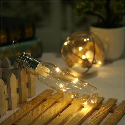 China Creative solar green transparent Christmas ball hollow LED Christmas decoration for sale