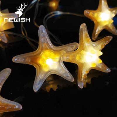 China Newish Popular 10L Warm White LED Sea Star Led String Light For Indoor Home Decoration for sale