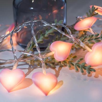 China Secuencia llevada con pilas ligera de hadas de las luces 65inch 10L del corazón lindo del rosa de Kanlong para la decoración de la boda en venta