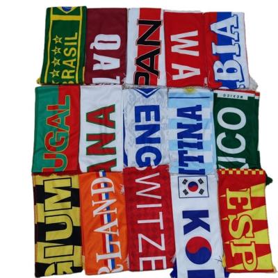 China 2022 Wholesale Football Scarves Qatar Cup 32 Team Fans Long Soccer Scarves Printing Soccer Scarves for sale