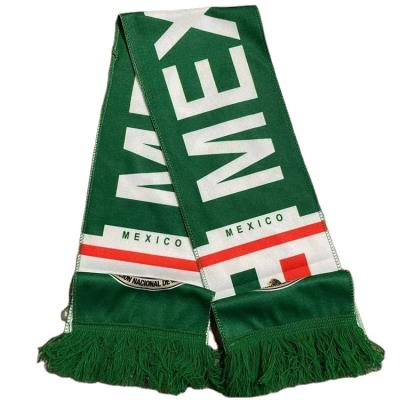 China 2022 New Mexico Soccer Scarf Custom Long Cup Polyester Printing Soccer Scarf for sale