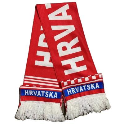 China Custom 32 hrvatska football cup soccer custom print long polyester national team hrvatska team scarf for sale