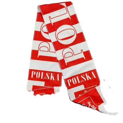 China Long 2022 Cup Poland Soccer Scarf Custom Design Printed Fans Soccer Sport Scarf for sale