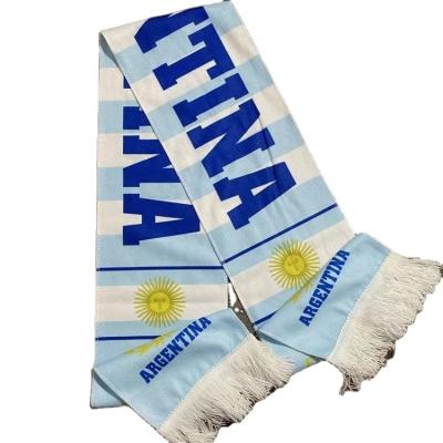 China 2022 Argentina Team Football Scarf Team Football Team Words Long New 32 Teams Stocks Cups Print Scarf for sale