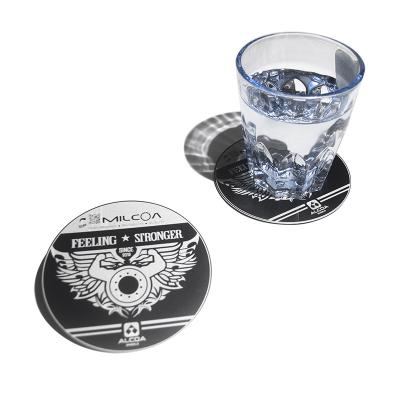 China Custom Round Metal Stainless Steel Aluminum Coaster Viable For Beverage Bar Coasters Aluminum Anodized Aluminum Coasters for sale