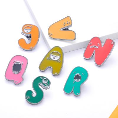 China Worldwide High Quality Wholesale Alphabet Brooch Letter Lapel Pins for sale