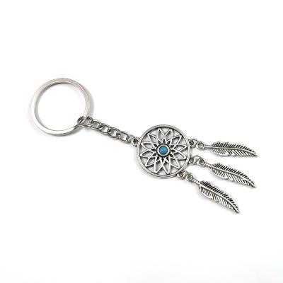 China Factory Price Metal Key Chain Custom Dream Catcher Leather Macrame for sale