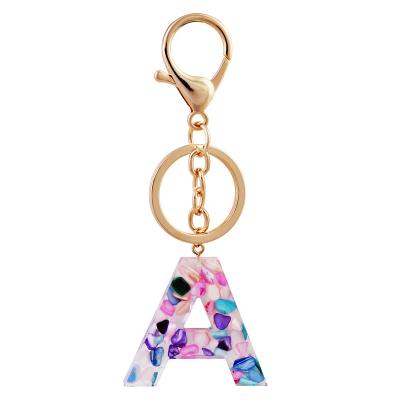 China Resin Letter Plastic Acrylic Letter Key Chain Wholesale Price Factory Key Chain for sale