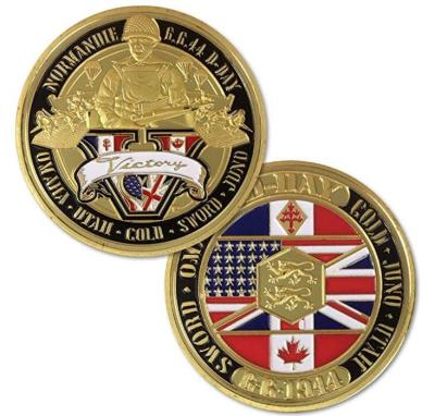 China Custom Europe Factory Price USA World War Double 2 Side Enamel Metal Challenge Coin for sale