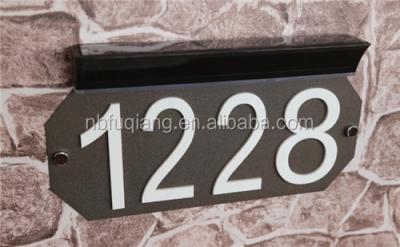 China Fq-545 Solar Decoration LED Illumination And House Numbers Light Up Solar Door Plate for sale