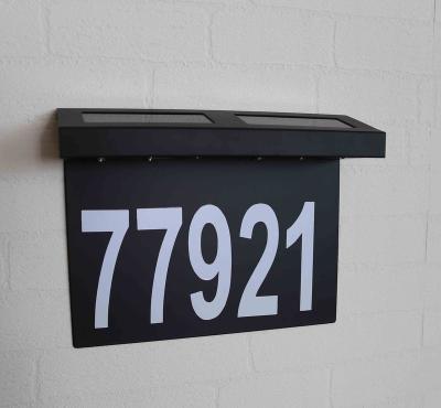 China Modern Wall-Mouted Solar Beacon Number Led Light Address Plaques for sale