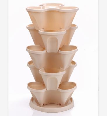 China Modern Hot Sale Plastic Modern Stacking Vertical Flower Pot for sale