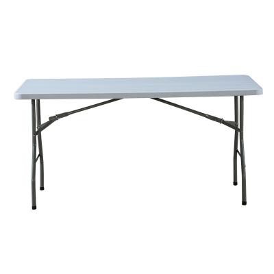 China Wholesale Rectangle 1.5m White Portable Easy-Carry Outdoor Banquet Wedding Dining Plastic Folding Table for sale