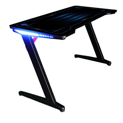 China Carbon Fiber Convertible Desk RGB Single Player Led Light Computer PC Gaming Table Top Electric Table Top Desk 140CM for sale