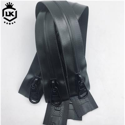 China Durable Black Zipper Slider With TPU Waterproof Zipper Tape Use For Rain Shoes Waterproof Zipper for sale