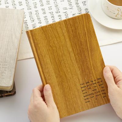 China Design Wooden Style Hardcover Journal Eco-friendly Paper Fancy Notebook With Personalized Printing for sale