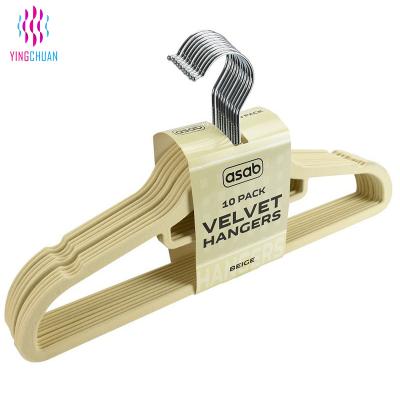 China Multifunctional Wholesale Free Sample Velvet Suit Hanger Plastic Clothing Hanger for sale