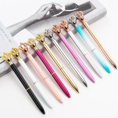 China Hot Sale Promotional Luxury Ball Pen Eco-Friendly Paper Cute Metal Royal Crown Lovely Ballpoint Pen for sale