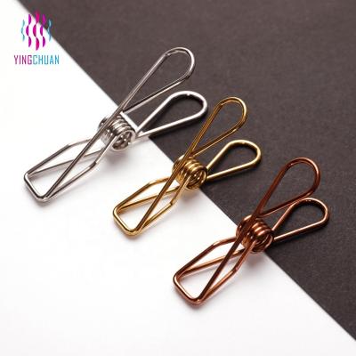 China Minimalist Durable Clamp Metal Clothespins Stainless Steel Pegs for sale