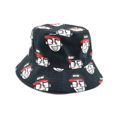 China 100% cotton cheap custom bulk printed folding men bucket cap bucket hats size 58-60  Digital printing for sale