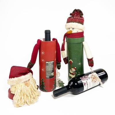 China ZL Recyclable Custom Hot Selling Santa Claus Snowman Shape Wine Christmas Craft Packaging Gift Box With Clear Window for sale