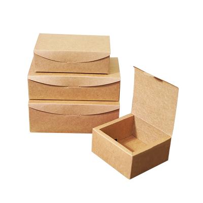 China Recyclable Packaging Fruit Salad Vegetable Food Thickening Kraft Paper Fold Box for sale