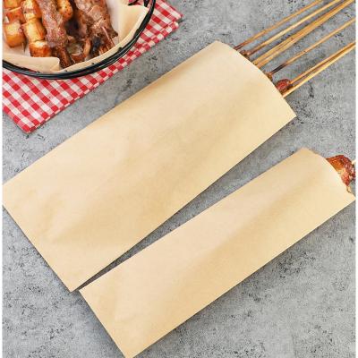 China ZL Kraft Paper Sausage Hot Dog Disposable Greaseproof Takeout Bag Eco Friendly BBQ Bag Disposable Food Packaging Bag for sale