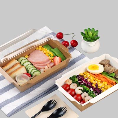 China ZL Disposable Take Out Boxes For Restaurant Paper With Lid Fish And Chips Paper Box Bento Box With Clean Window Waterproof Food Packaging for sale