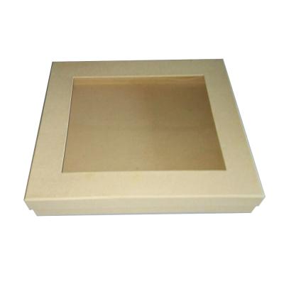 China Recycled Materials Kraft Paper Packaging Custom Gift Box With Clear PVC Window for sale