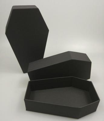 China Recycled Black Paper Gift Boxes Materials Custom Coffin Shape Makeup Nail Tips Shoe Jewelry Shoe Jewelry Packaging Small Mini for sale