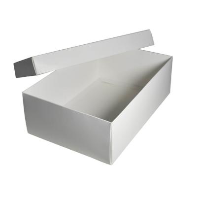 China Recycled Materials Custom Printed Logo White Paper Packaging Box With Lid For Shoes for sale