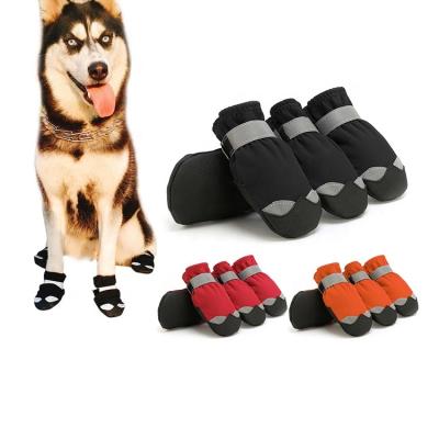 China Stocked Reflective Anti Slip Boots Waterproof Pet Shoes For Dogs Booties Summer Winter Fashion Dog Shoes for sale