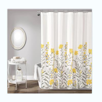 China Sustainable Wholesale Custom 4 PCS Polyester Waterproof Shower Curtains Printing Bathroom Sets 3D Shower Curtains for sale